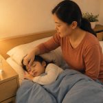 媽媽輕觸孩子額頭確認體溫——孩子發燒居家照護｜平安聯合診所